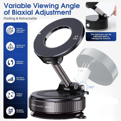 Magnetic Suction Cup Car Mount – 360° Foldable Holder