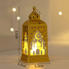 Creative Eid Mubarak Candle Lamp Islamic Ramadan Crescent Moon and Star Night Light Muslim Party Decor Eid Party Supplies