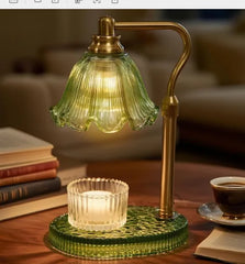 Glass Melting Candle Lamp, Candle Warmer Lamp, Smoke-Free Aromatherapy Lamp for Bedroom, Timer Function, Dimmable, Desktop Decor
