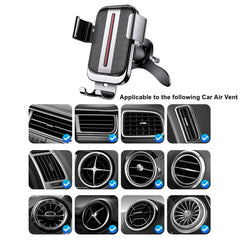 New Upgraded Car Air Vent Phone Holder,Gravity Automatic Lock Car Phone Holder, Aluminum Alloy Vertical Rotation Car Mount