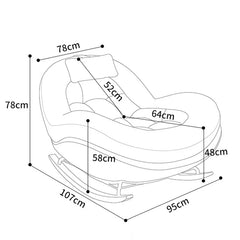 Modern Single Rocking Chair with Headrest Living Room Bedroom Cozy Chenille Lounge Chair Home Office Soft Relaxing Accent Chair Bar Stools & Counter Stools Kitchen & Dining Furniture