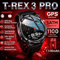 New T-Rex3 Ultra 1100mAh Battery Smart Watch GPS Track Compass IP69K Waterproof Sports tracker Outdoors Military Smartwatches