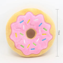 Dog Toys Donut Plush Soundmaking Cute Toy Pets Dog Squeaky Sound Funny Interactive Bite-Resistant Chew Biting Teeth Grinding Pet Shop