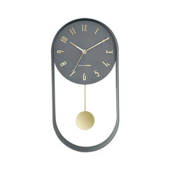 Bedroom Living Room Modern Decoration Single Pendulum Battery Driven Non Ticking Swinging Wall Clock