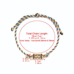 Lucky Eye Adjustable Colorful Braided Rope Bracelet Turkish Evil Eye Bead Copper Zircon Charm Bracelet for Women Men Jewelry