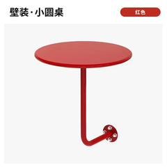 Industrial Style Against Wall Coffee Table Milk Tea Shop Wall Hanging Metal Table Space Saving Dessert Desk Red Breakfast Tables Living Room Furniture