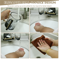 ABRT-Hand Wash Cup With Two Metal Handles For Jewish Prayer Washing Cup Hand Washing Cup Acrylic Round Design