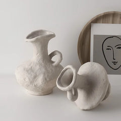 Hydroponics Nordic Style Simple Flower Pot, Ceramic White Vases, Table Accessories, Bathroom Aesthetic Room Home Decor