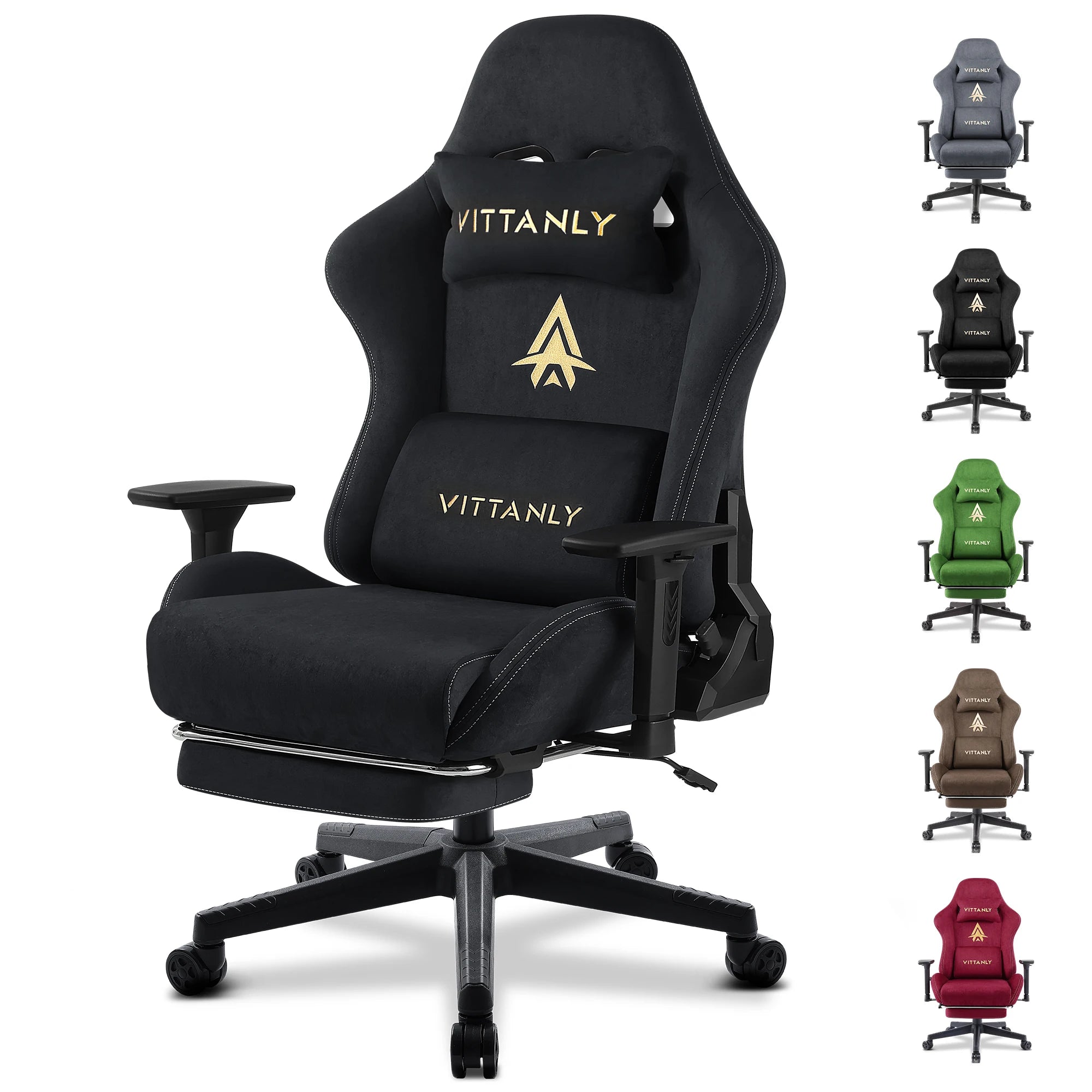 Kitinjoy Natural Suede Gaming Chair High Back Ergonomic Computer Chair With Footrest Reclining Adult Comfortable Office Chair Office Furniture