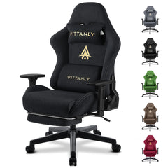 Kitinjoy Natural Suede Gaming Chair High Back Ergonomic Computer Chair With Footrest Reclining Adult Comfortable Office Chair Office Furniture