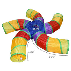 Cat Tunnel Tube Kitty Tunnel Bored Cat Pet Toys Peek Hole Toy Interactive for Indoor Cats Exercise Fun Reduce Anxiety Durable Pet Shop