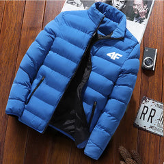Men's  New Winter Long Sleeve Cotton Coat Zipper Jacket Men's Cotton Coat