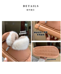 Cute Warm Ankle Boots Winter Women's Bow Warmth Plush Bow Cotton Shoes 2024 New Waterproof Down Cloth Short Barrel Snow Boots