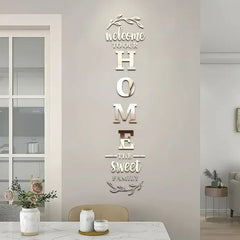 English Letters Home Letter Signs Acrylic Mirror Wall Art Stickers Wall Decorations for Living Room Bedroom Home Decor Wall Decals