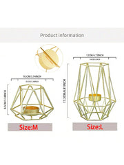 1pcs Metal Hexagon Geometric Design Tea Light Votive Candle Holders, Iron Hollow Tea Light Candle Holders for Vintage Wedding Ho