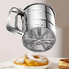 Baking Flour Sifter Food Strainers Powder Stainless Steel Hand-held Reusable Sieve for Flour Cup Shakers Kitchen Baking Tools Kitchen Tools, Cooking Utensils