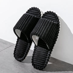 Men’s Open Toe Slippers Anti-Slip Indoor Home Shoes