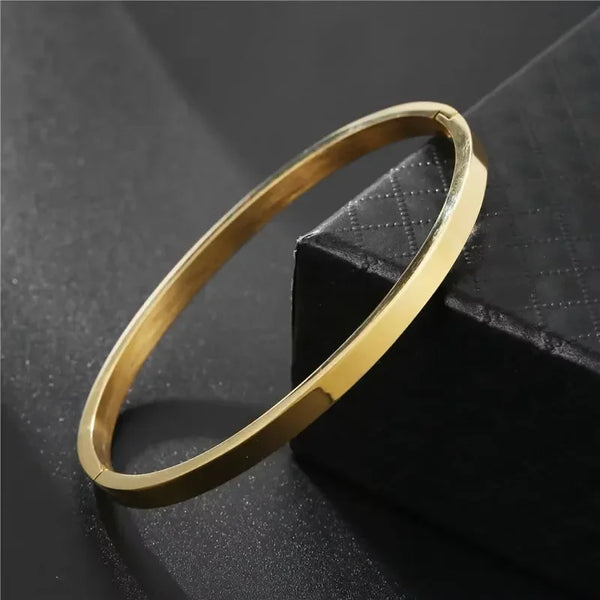 Men Bracelets Fashion Cuff Bracelets Bangles Women Stainless Steel Gold Color Silver Color Black Bangle  Bracelet Luxury Jewelry