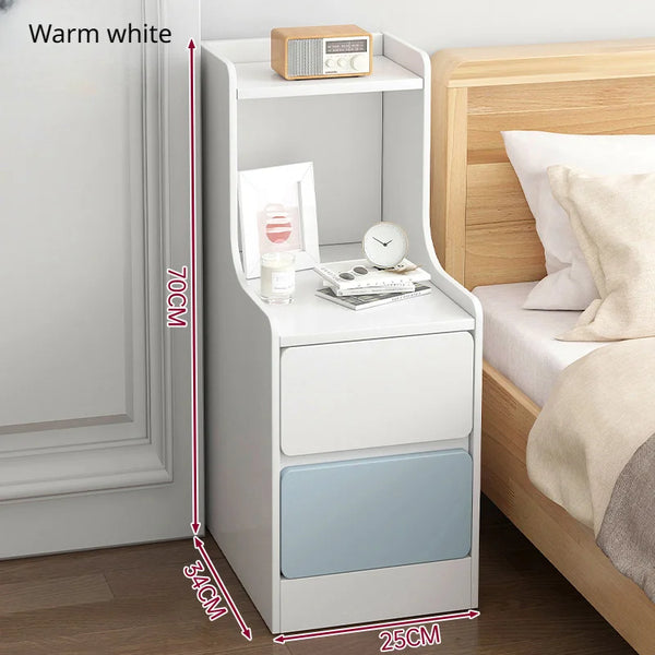 Modern Wooden Mini Nightstand with Drawer Storage