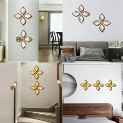 8/4pcs Boho Tear-Shaped Decorative Wall Mirrors Acrylic Modern Mirror Wall Art Bedroom Office & Living Room wooden Ornament