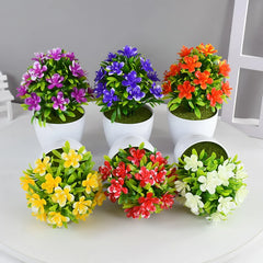 1pc Artificial Potted Plant Small Bonsai Flowers Pot Simulated Tree Ornaments Wedding Home Hotel Office Table Decor Fake Plants