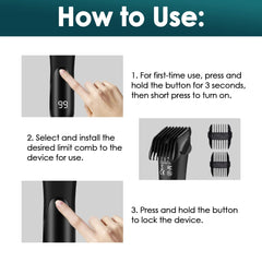 Men’s Electric Hair & Beard Trimmer with LED Light