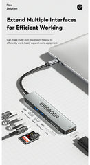 Essager Usb C Hub Usb Type-c to HDMI-compatible Laptop Dock Station For Macbook Pro Air M1 M2 Extensor USB 3.0 Adapter Splitter
