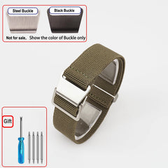 60s French Troops Parachute Bag Elastic Watch Strap 18 20mm 22mm Nylon Watchbands Man's Universal Ballistic Fabric Wristband