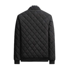 Men’s Diamond Pattern Fleece Bomber Jacket – Slim Fit
