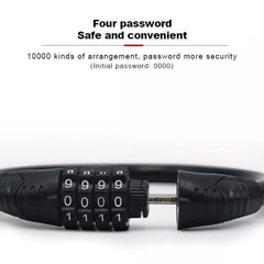 Bicycle Lock Anti-theft 4 Digit Password MTB Road Bike Safety Lock Portable Bicycle Number Lock Accessory Combination Padlock