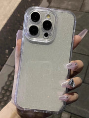Soft Glitter Transparent Phone Case For iPhone 11 12 13 14 15 16 17 Pro Max Plus Air Shockproof Silicone Clear Bumper Cover
