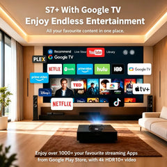 4000 ANSI 4K UHD Video Projector Android 14 Google TV Daytime Native 1080P Wifi Auto Focus Tof Home Theater Beamer For Movie