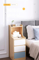 Modern Wooden Mini Nightstand with Drawer Storage
