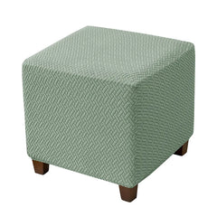 1PC Stretch Ottoman Slipcover Stool Cover T-shape Jacquard Elastic Square Sofa Footrest Covers for Living Room Office Home Decor