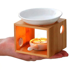 1pc Tealight Essential  Bamboo Aromatic,Arom Essential Oil Burner Diffuser,Tea Light Candle Holder Aromatherapy Oil Warmer