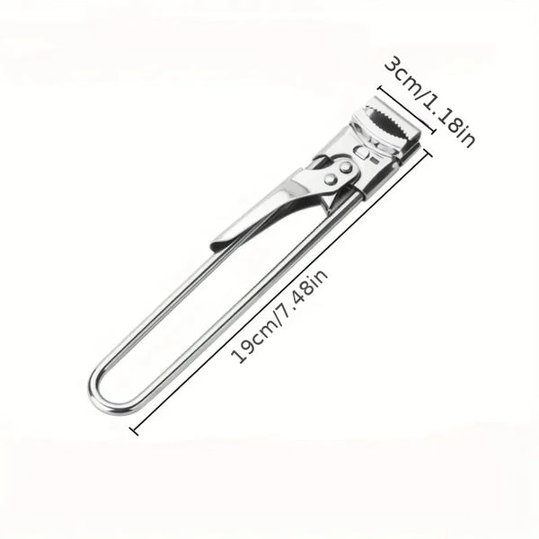 A sturdy and durable kitchen tool suitable for cans and bottles, adjustable manual stainless steel can opener, multifunctional