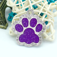 Personalized Dog Cat ID Tag Bling Rhinestone Puppy Kitten Name Tags Anti-lost Pet Collar Accessories Free Engraved Pet Products