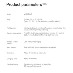 Lenovo V198MAX GPS Drone 8K Professional Camera Aerial FPV Brush Laser Obstacle with Large Screen Remote Control Folding Dron