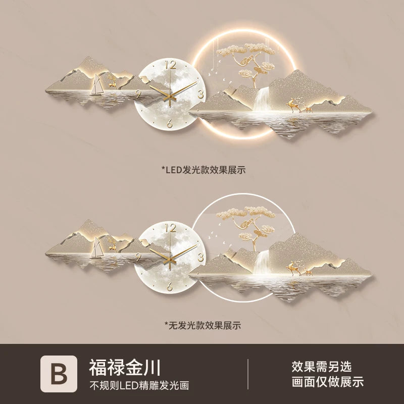 Led Luxury Wall Clocks Mechanism Interior Modern Aesthetic Creative Wall Watch Nordic Restaurant Reloj De Pared Room Decorations