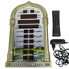 Islamic 12V Azan Mosque Calendar Muslim Prayer Wall Clock Alarm Islamic Mosque Azan Calendar Ramadan Home Decor with Remote Control