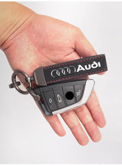 Suede Car Logo Keychain for Audi A1–A8 Q1–Q8 TT