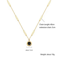 Fashion Roman Digital Wafer Pendant Necklace Stainless Steel Party Jewelry Sexy Choker