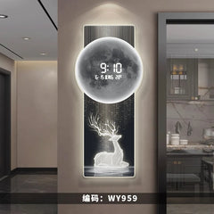 Wall clock, living room entrance decoration painting, electronic clock, digital display creative LED, wall mounted clock Home Decor