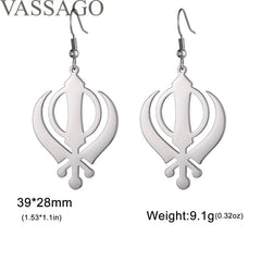 Sikhism Necklace Sikh Khanda Sword Necklace for Women Men Stainless Steel Sikhs Necklaces Sword Symbol Pendant Religious Jewelry