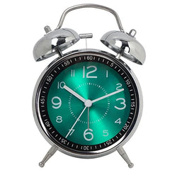 Iron Art Student Small Alarm Clock Children's Silent Fashion Table Clock Desktop Creative Glow Pointer Quartz Watch