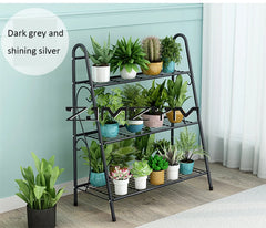 3-Tier Iron Plant Stand – Indoor Balcony Flower Pot Rack Home Decor
