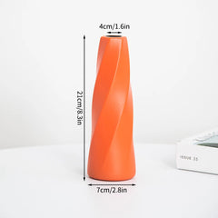 Nordic Vases Pure White Plastic Vases Imitation Ceramic Flower Vases Desktop Flowerpot Wedding Decor Home Ornament