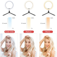 16/26/33cm LED Selfie Light Photography Lights With Tripod Bluetooth Remote Control Dimmable Ring Light For Video Live Fill Lamp