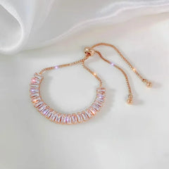 Korea New Design Fashion Jewelry 14K Gold Plated Zircon Star Moon Stretch Adjustable Islamic Bracelet Girl Gift Women Custom Jewelry