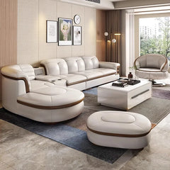 Luxury L-Shaped Leather Corner Sofa – Living Room Furniture